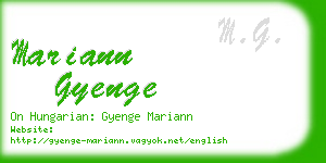 mariann gyenge business card